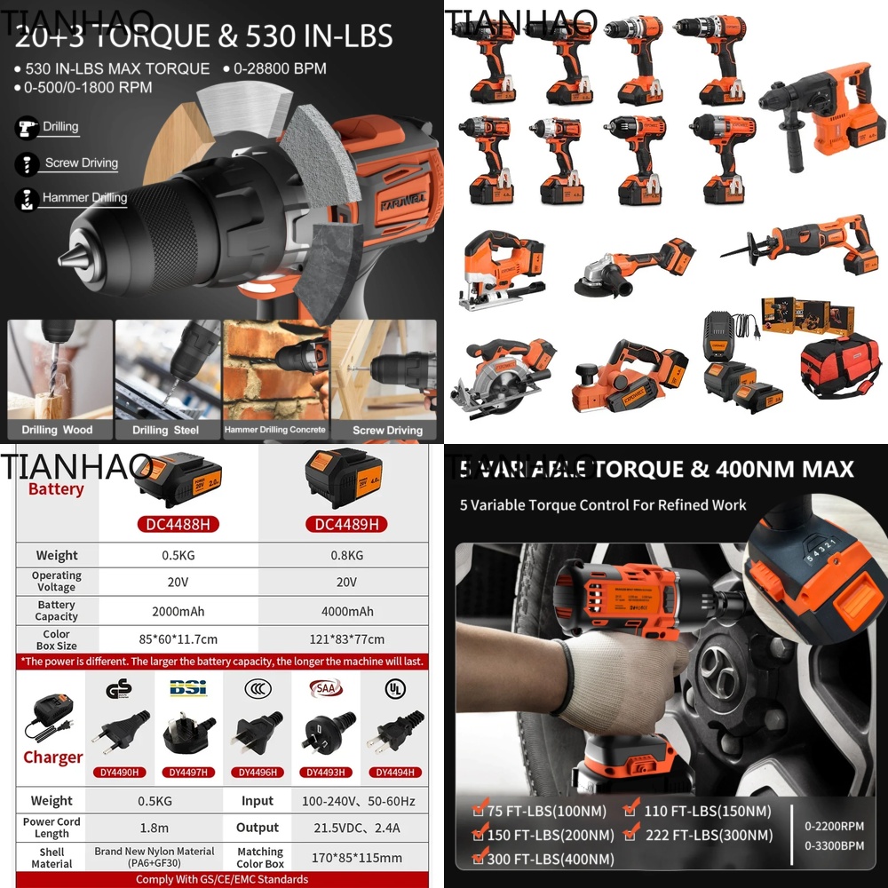 Kit combiné d'outils électriqu - Combo Power Tools avis et prix